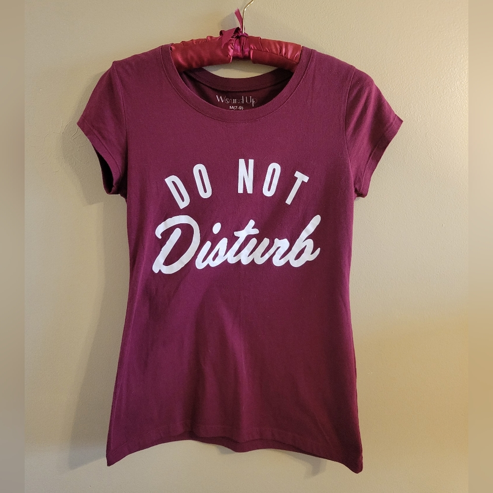 Wound Up | Maroon Red Do Not Disturb Graphic Top